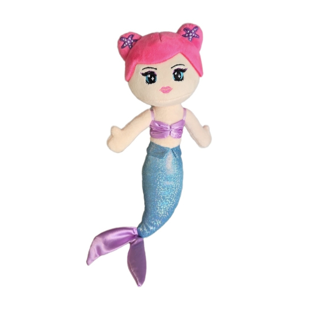 Mermaid Princess Stuffed Animal 🧜🏼‍♀️ Shiny & Soft Tail.